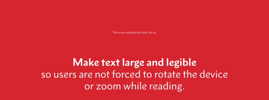 Make text large and visible