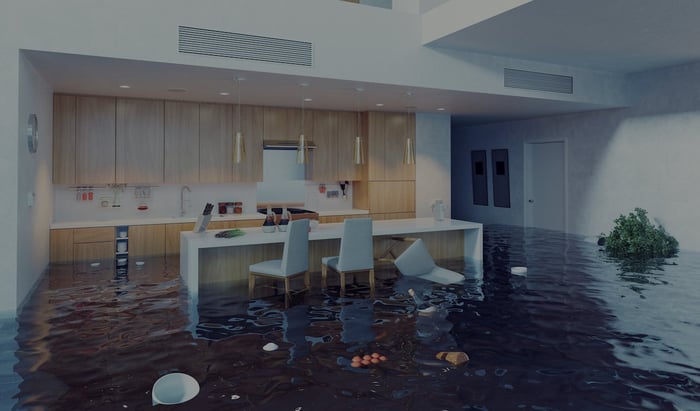 Flooded kitchen
